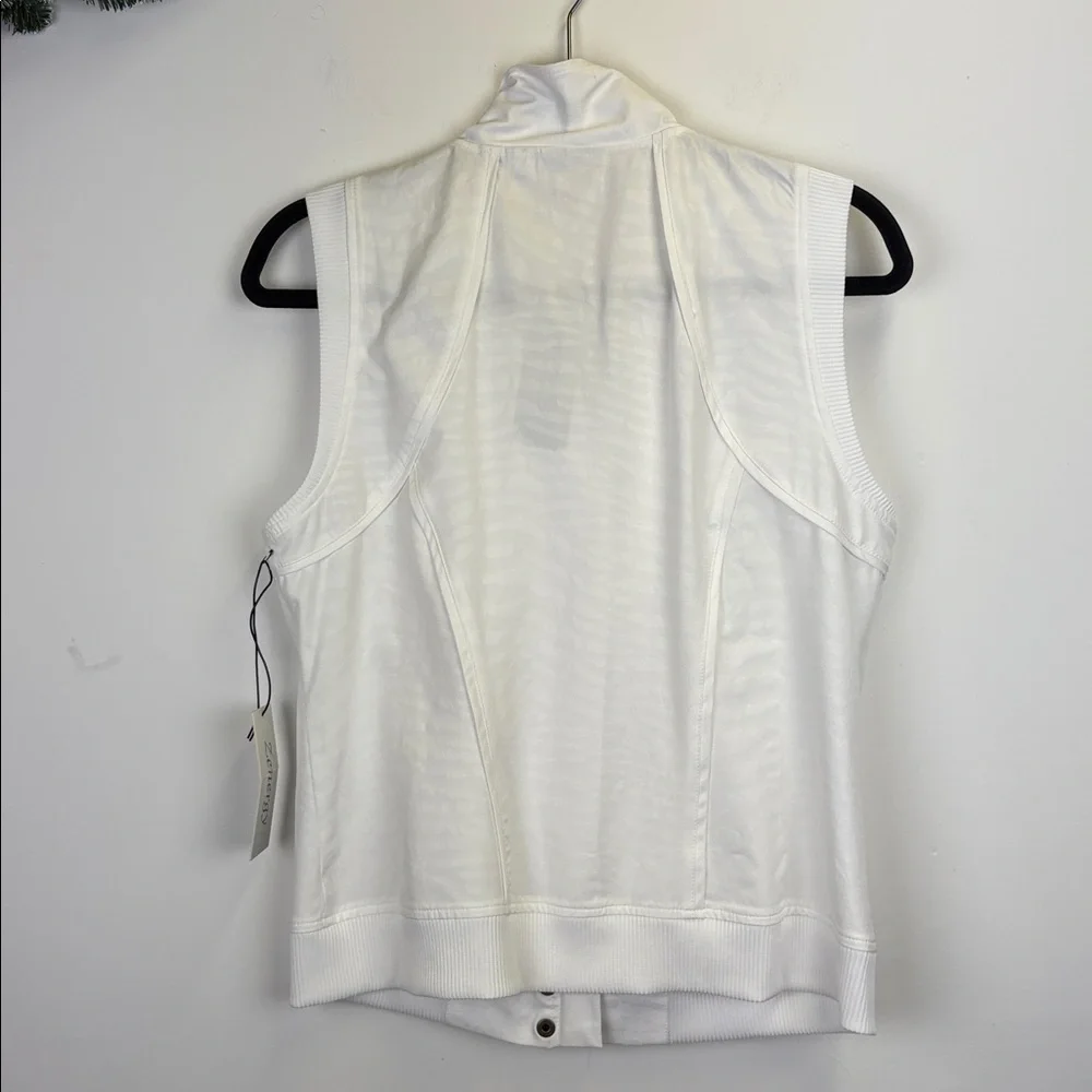 Chico's Zenergy Emily Embossed Optic White Vest/ Size small